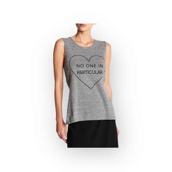 new հթ ♥︎ Lovers + Friends No One Particular Graphic Tank Top ♥︎ Sweatshirt Grey - Picture 4 of 16